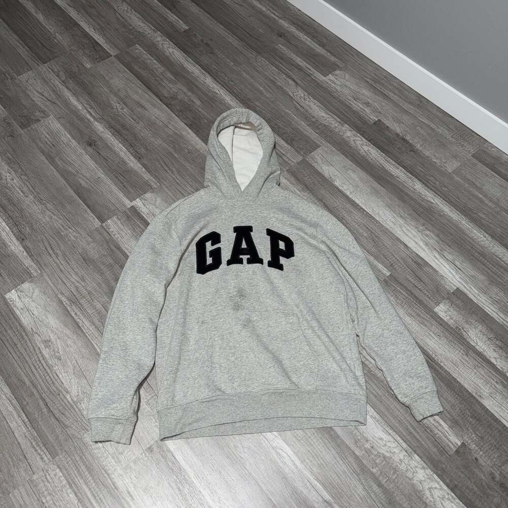 Gap Classic Arch Logo Fleece Pullover Hoodie - Heather Grey
